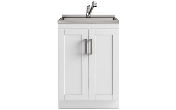 Simpli Home All-In-One 24-inch Laundry Utility Sink And Cabinet