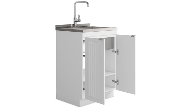 Simpli Home All-In-One 24-inch Laundry Utility Sink And Cabinet