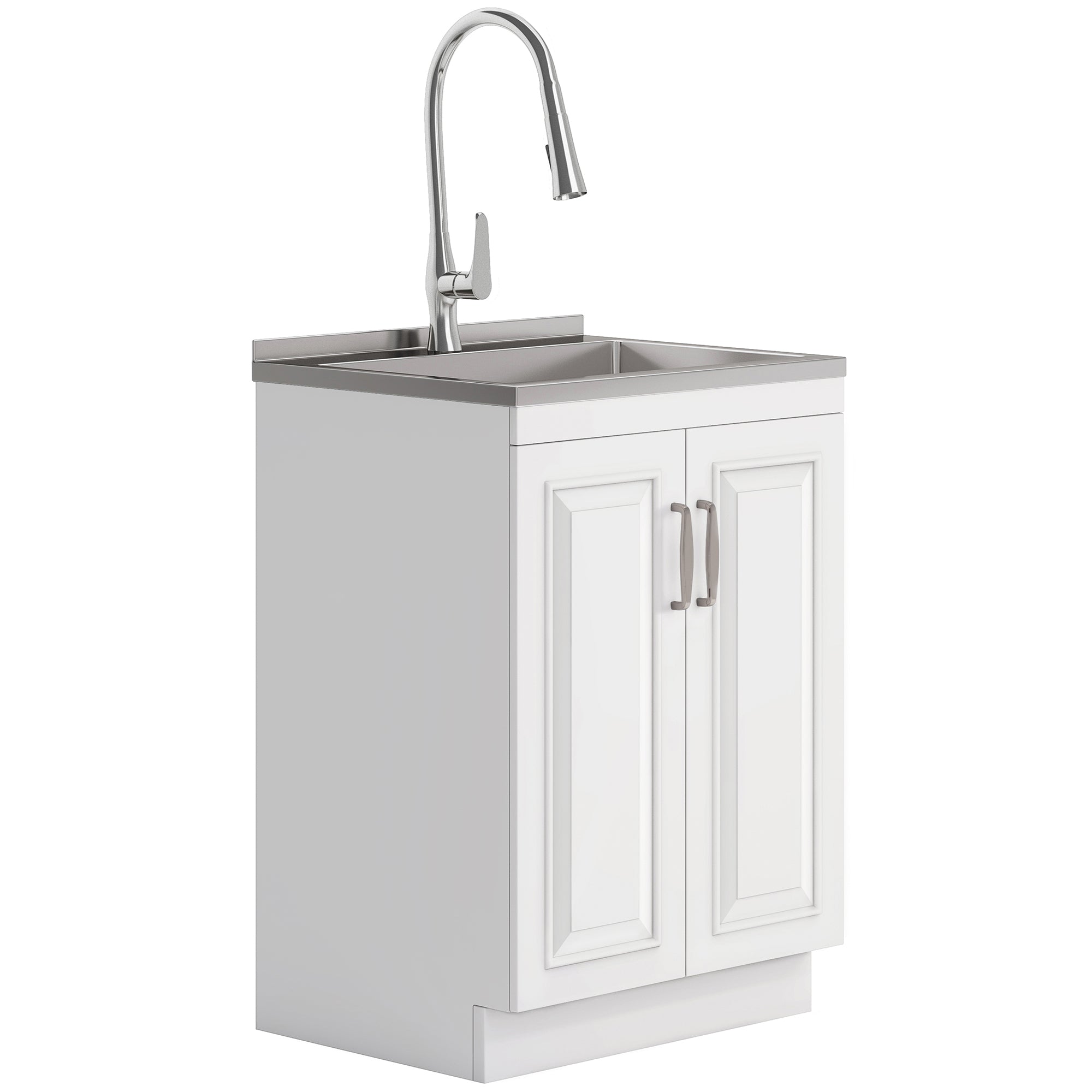 simpli home All-In-One 24-inch Laundry Utility Sink and Cabinet