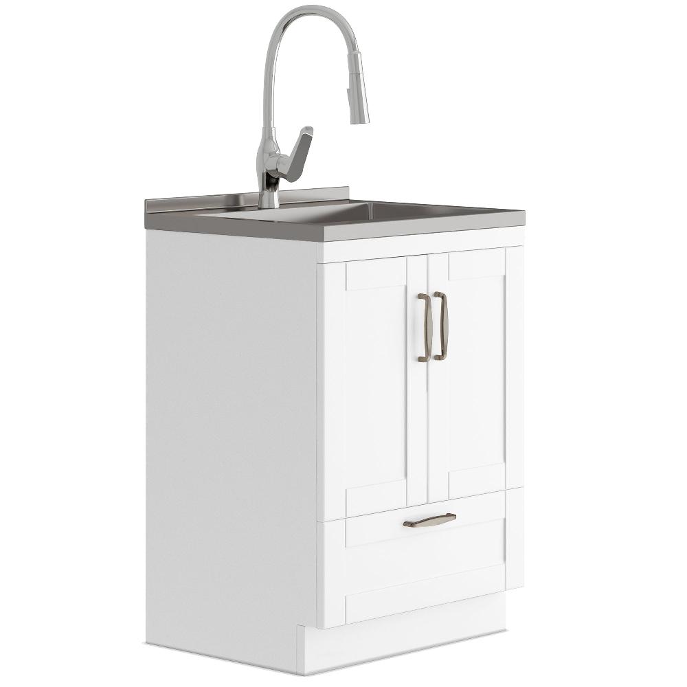 simpli home All-In-One 24-inch Laundry Utility Sink and Cabinet