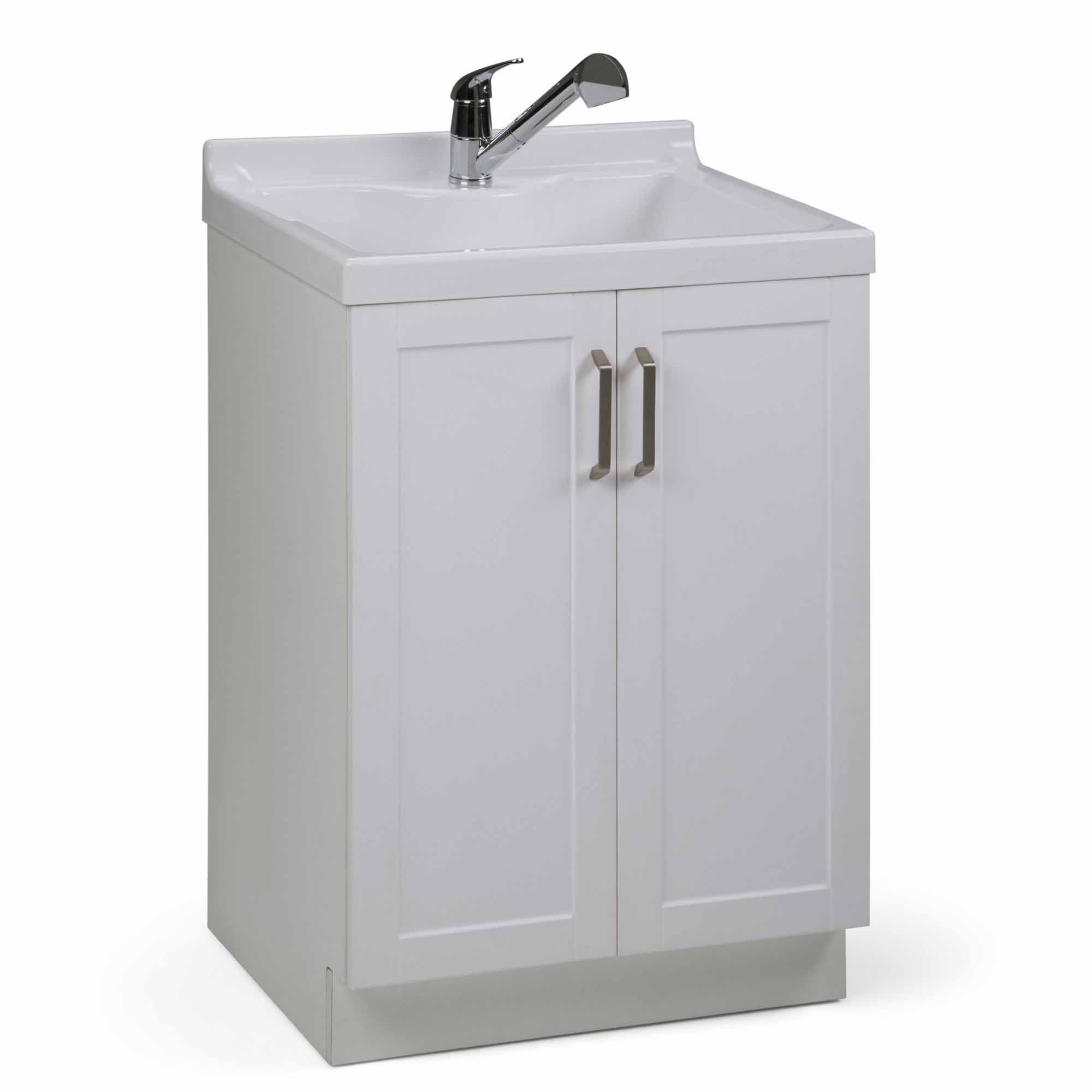 simpli home All-In-One 24 inch Laundry Utility Sink and Cabinet with ABS Sink