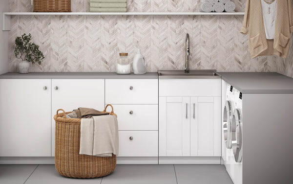 Simpli Home All-In-One 24-inch Laundry Utility Sink And Cabinet