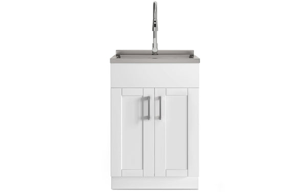 Simpli Home All-In-One 24-inch Laundry Utility Sink And Cabinet