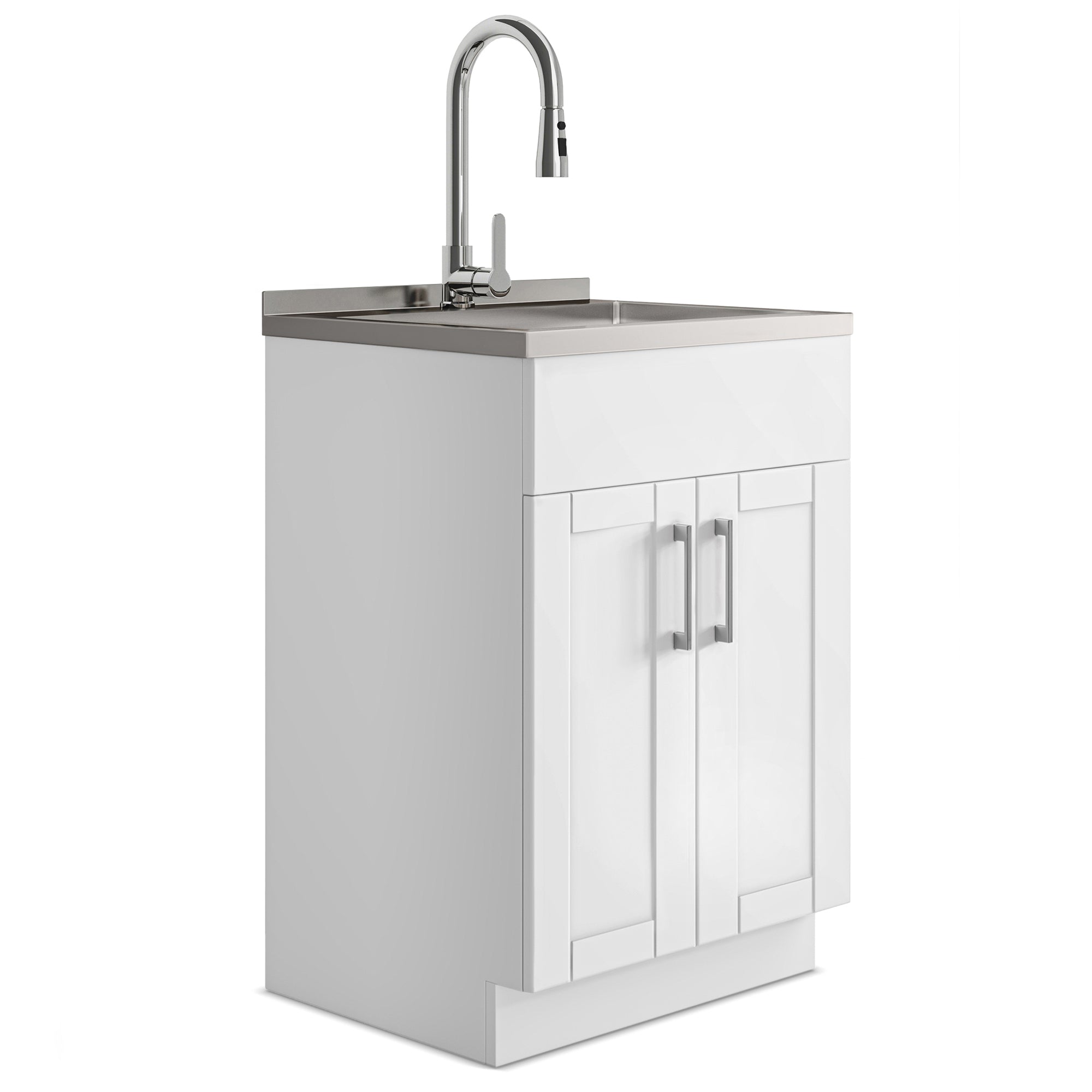 simpli home All-In-One 24-inch Laundry Utility Sink and Cabinet