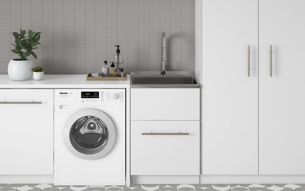 Simpli Home All-In-One 24 Inch Laundry Utility Sink And Cabinet