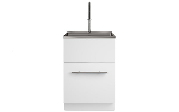 Simpli Home All-In-One 24 Inch Laundry Utility Sink And Cabinet