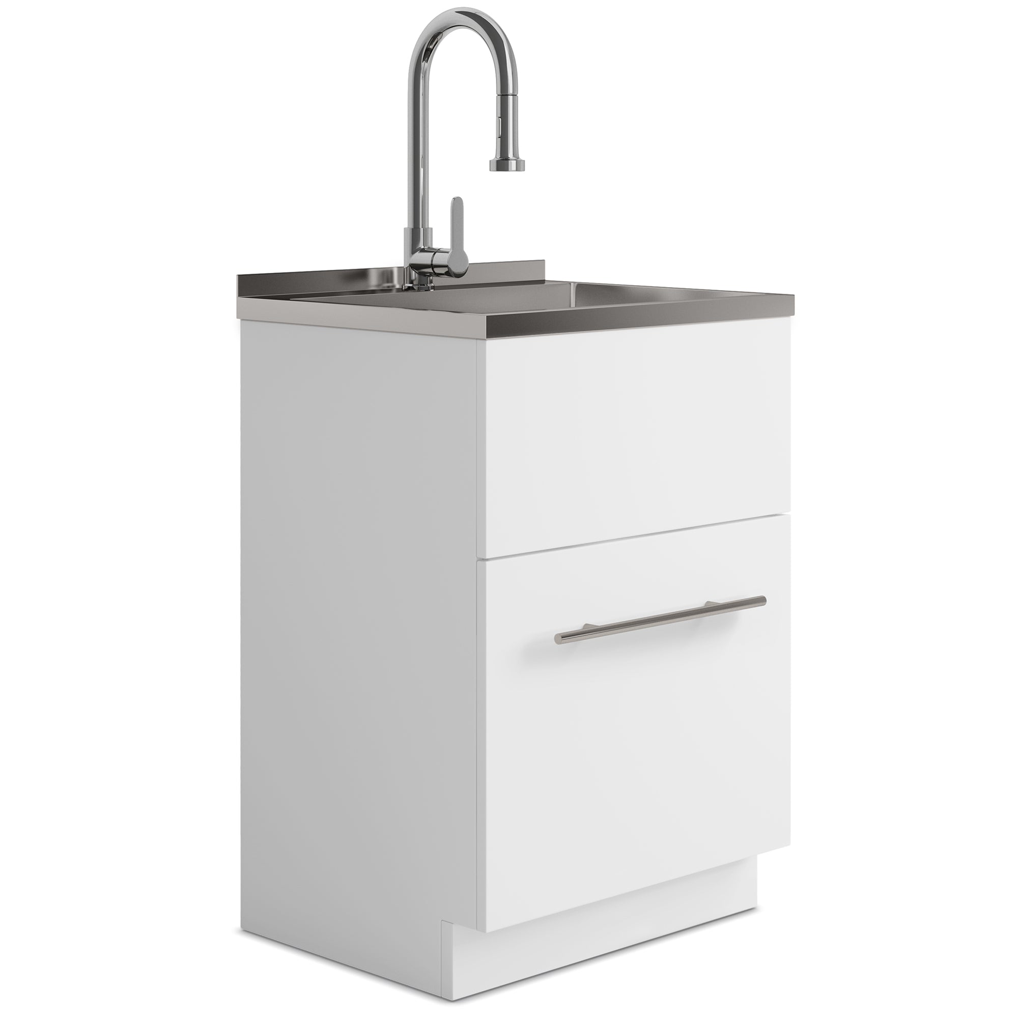 simpli home All-In-One 24 inch Laundry Utility Sink and Cabinet