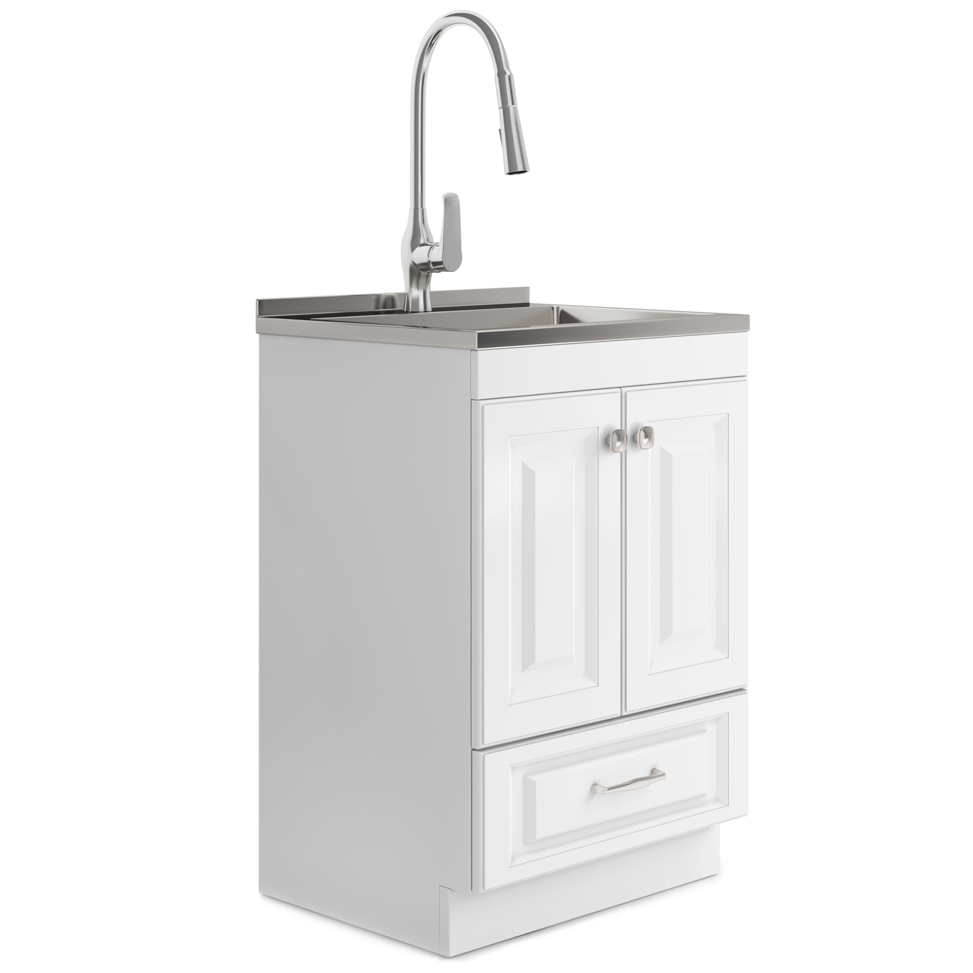 simpli home All-In-One 24 inch Laundry Utility Sink and Cabinet