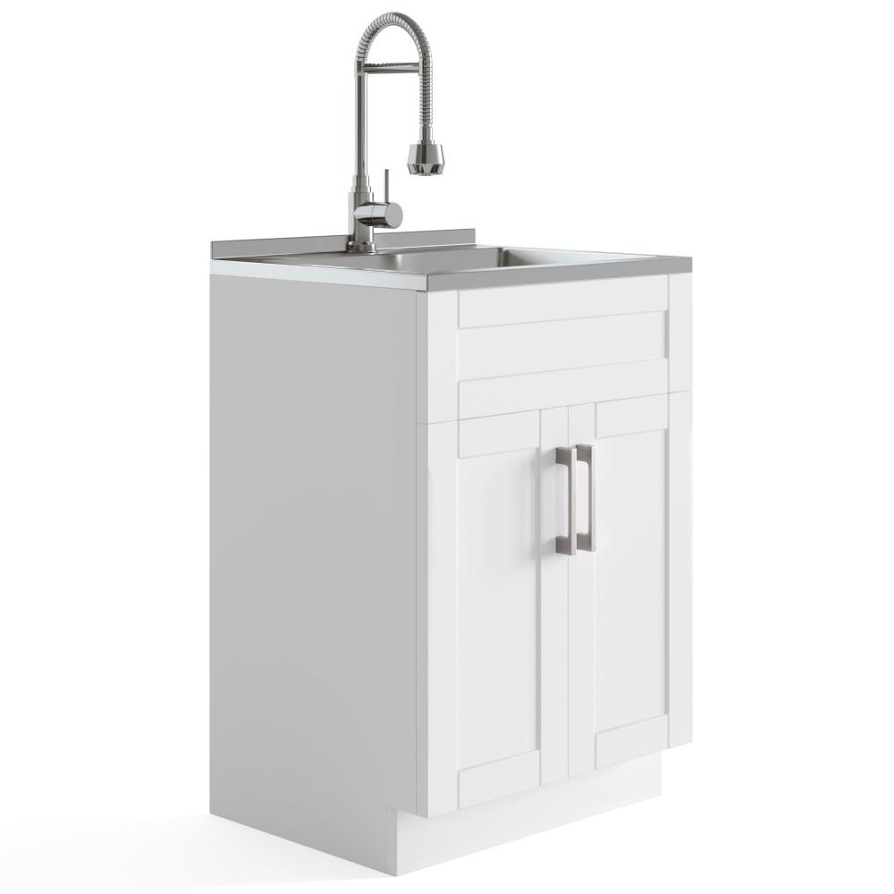 simpli home All-In-One 24 inch Laundry Utility Sink and Cabinet
