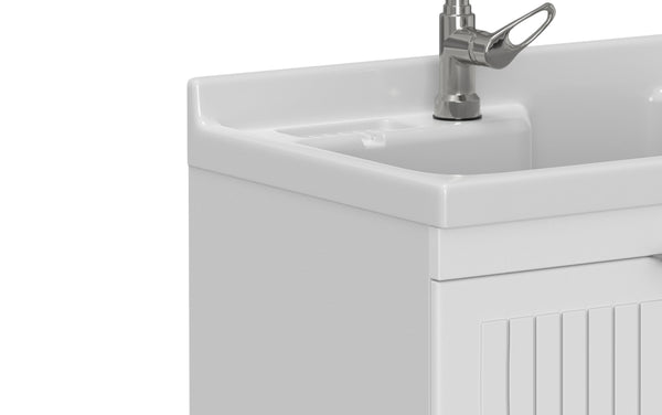 Simpli Home All-In-One 28-inch Laundry Utility Sink And Cabinet With ABS Sink