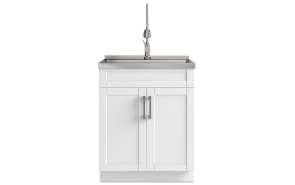 Simpli Home All-In-One 28 Inch Laundry Utility Sink And Cabinet