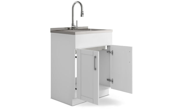 Simpli Home All-In-One 28-inch Laundry Utility Sink And Cabinet
