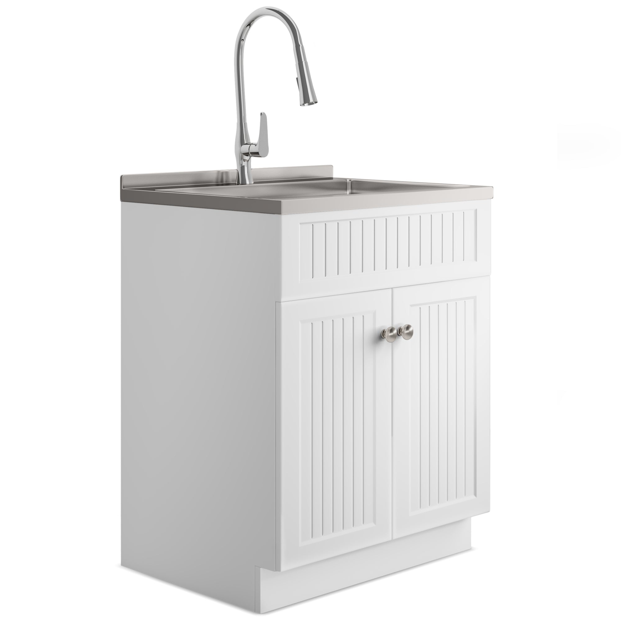 simpli home All-In-One 28 inch Laundry Utility Sink and Cabinet