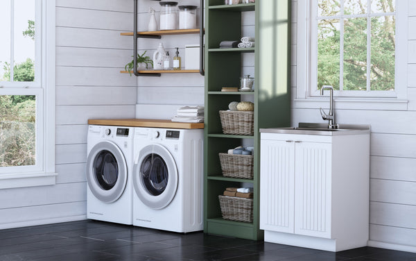 Simpli Home All-In-One 28-inch Laundry Utility Sink And Cabinet