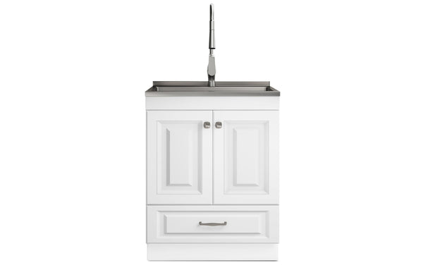 Simpli Home All-In-One 28 Inch Laundry Utility Sink And Cabinet