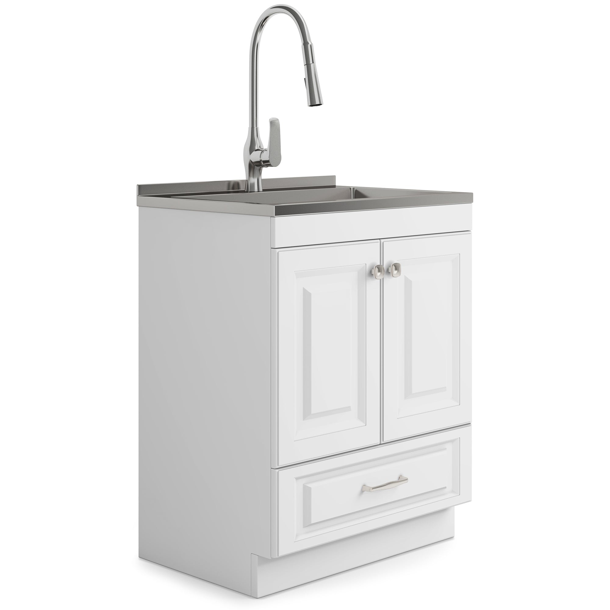 simpli home All-In-One 28 inch Laundry Utility Sink and Cabinet