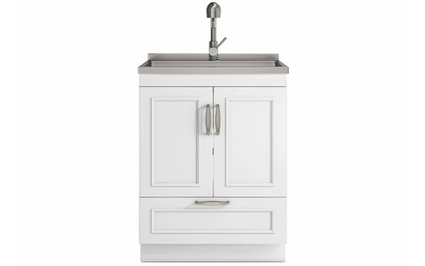 Simpli Home All-In-One 28 Inch Laundry Utility Sink And Cabinet