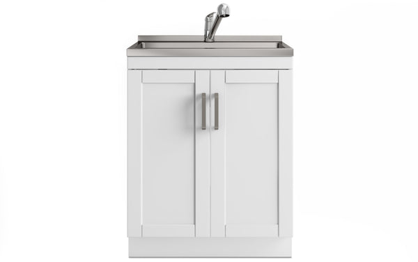 Simpli Home All-In-One 28-inch Laundry Utility Sink And Cabinet