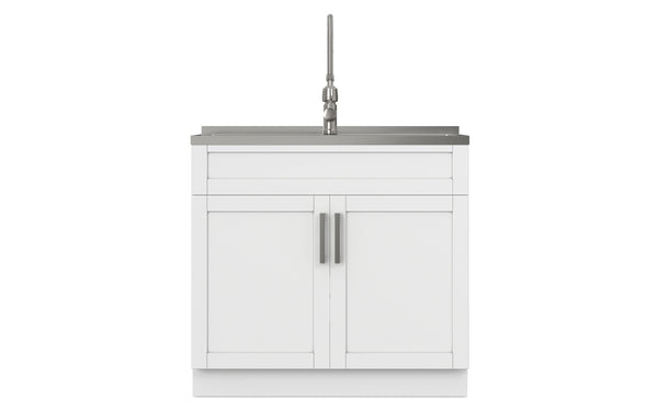 Simpli Home All-In-One 36-inch Laundry Utility Sink And Cabinet