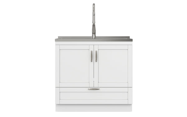 Simpli Home All-In-One 36-inch Laundry Utility Sink And Cabinet