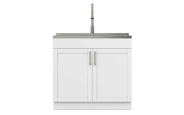 Simpli Home All-In-One 36-inch Laundry Utility Sink And Cabinet