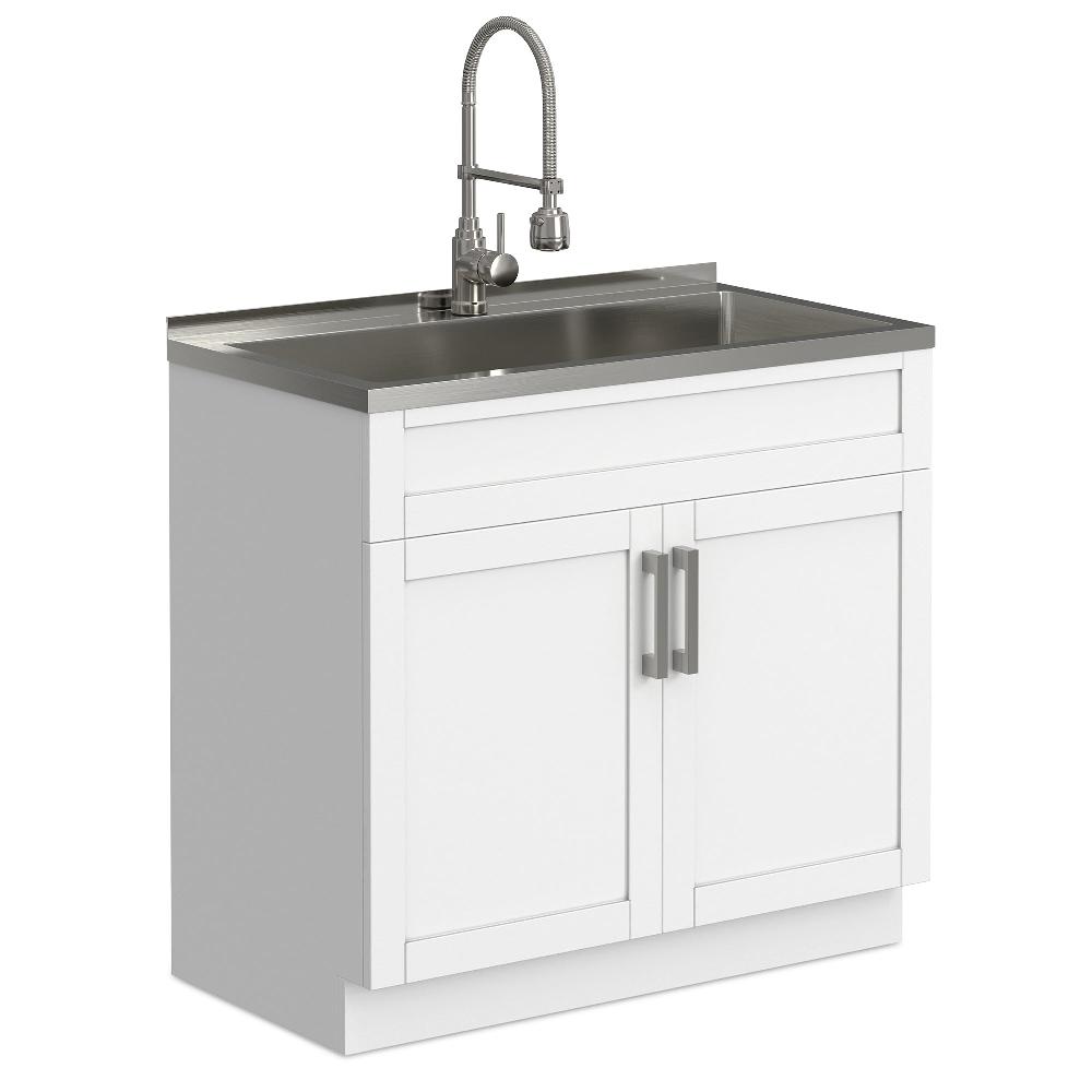 simpli home All-In-One 36-inch Laundry Utility Sink and Cabinet