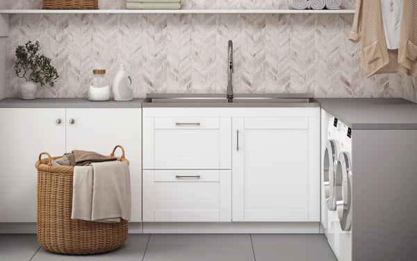 Simpli Home All-In-One 46 Inch Laundry Utility Sink And Cabinet