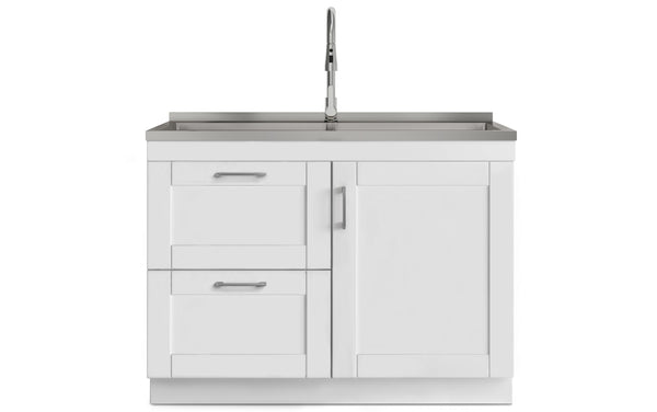 Simpli Home All-In-One 46 Inch Laundry Utility Sink And Cabinet
