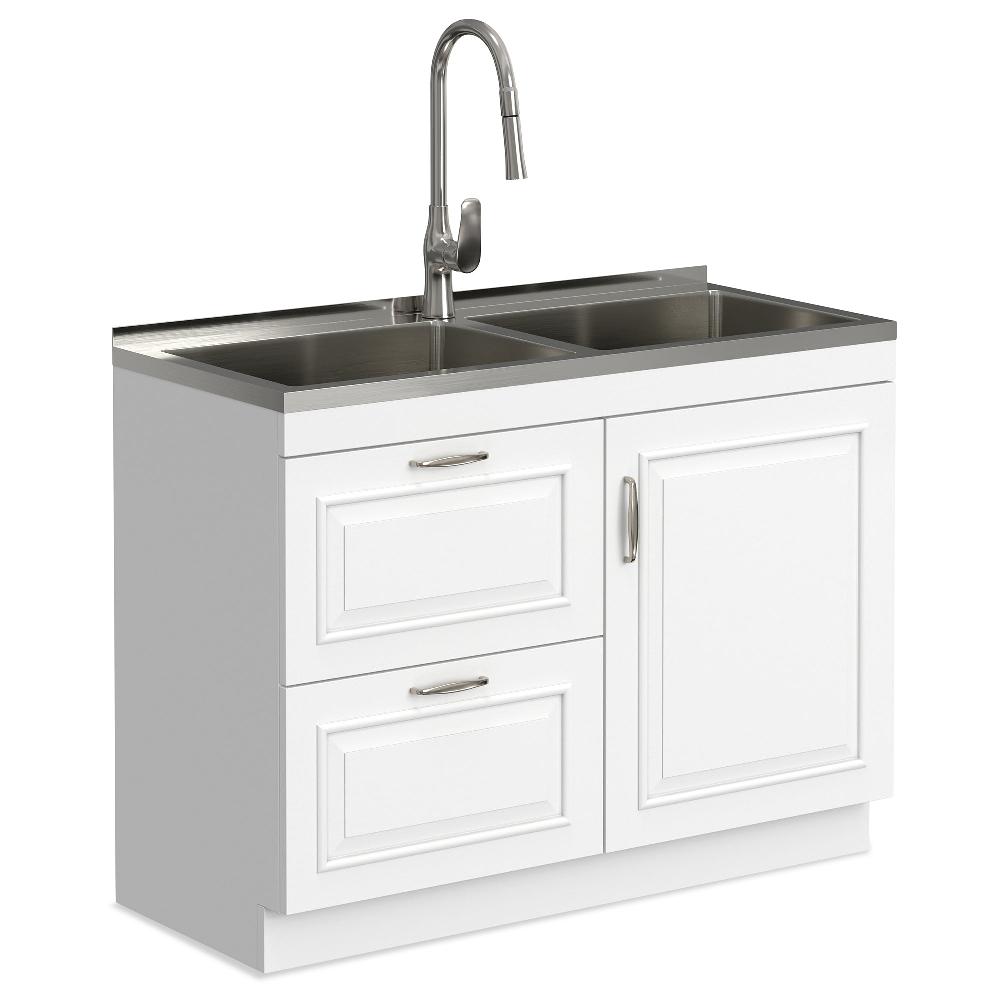 simpli home All-In-One 46-inch Laundry Utility Sink and Cabinet