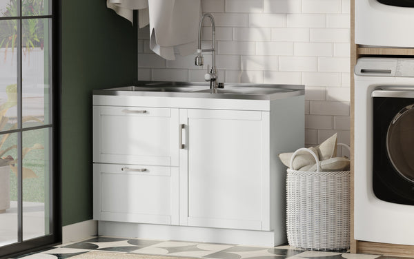 Simpli Home All-In-One 46-inch Laundry Utility Sink And Cabinet