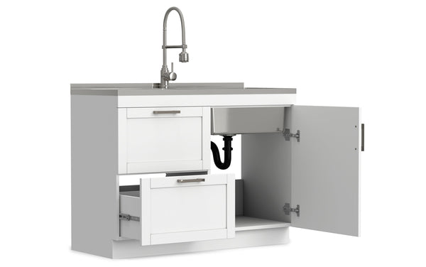 Simpli Home All-In-One 46-inch Laundry Utility Sink And Cabinet