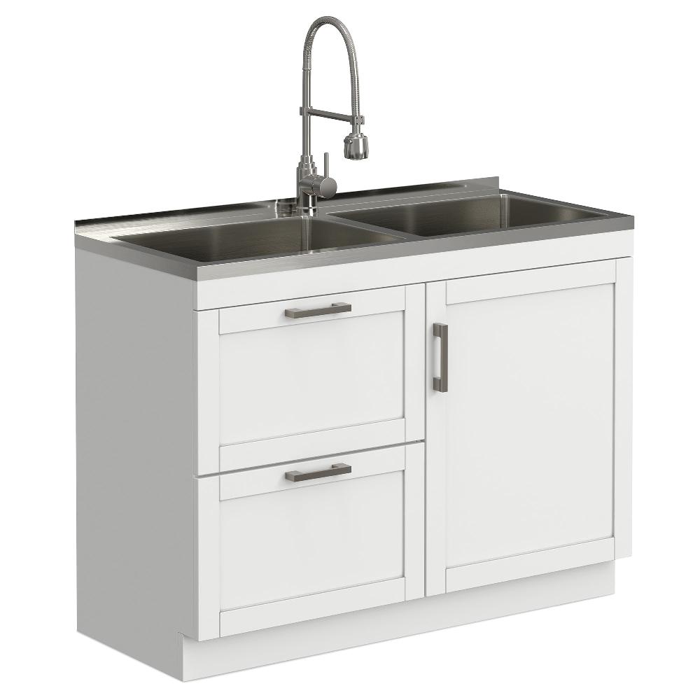 simpli home All-In-One 46-inch Laundry Utility Sink and Cabinet