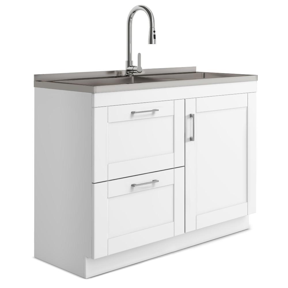 simpli home All-In-One 46 inch Laundry Utility Sink and Cabinet