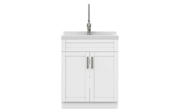 Simpli Home All-In-One Deluxe 28-inch Laundry Utility Sink And Cabinet With ABS Sink