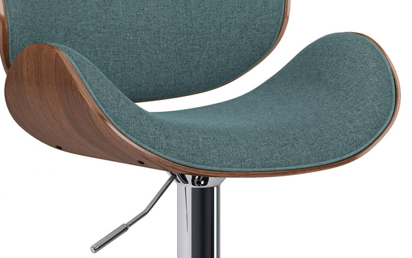 Simpli Home Bentwood Adjustable Swivel Bar Stool In Light Turquoise Blue