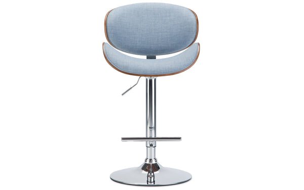 Simpli Home Bentwood Adjustable Swivel Bar Stool In Linen Style Fabric