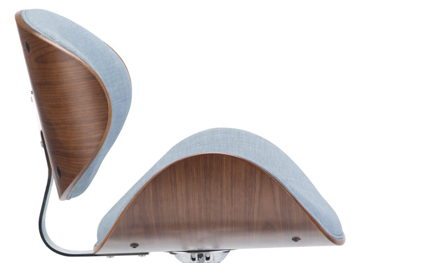 Simpli Home Bentwood Adjustable Swivel Bar Stool In Linen Style Fabric