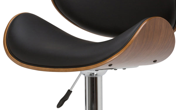 Simpli Home Bentwood Adjustable Swivel Bar Stool In Vegan Leather