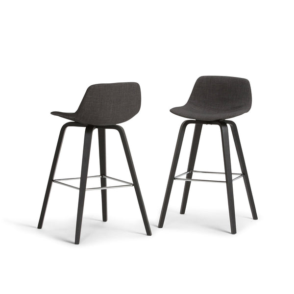 Simpli Home Bentwood Counter Height Stool (Set Of 2) In Black Leg Color