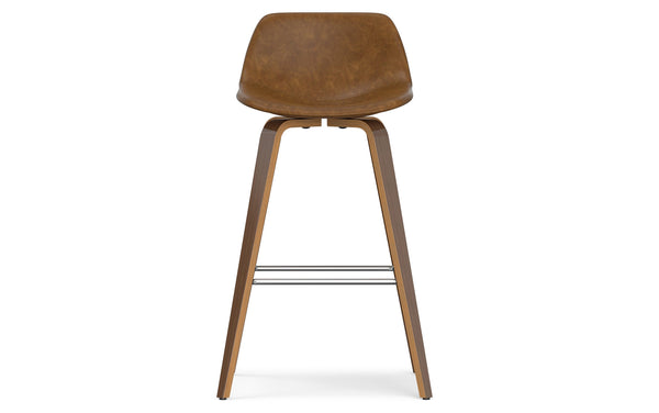 Simpli Home Bentwood Counter Height Stool (Set Of 2) In Deep Tan