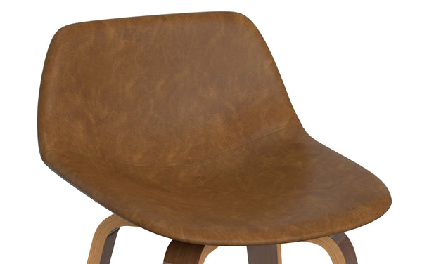 Simpli Home Bentwood Counter Height Stool (Set Of 2) In Deep Tan