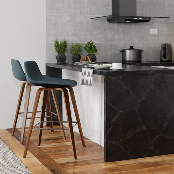 Simpli Home Bentwood Counter Height Stool (Set Of 2) In Distressed Blue