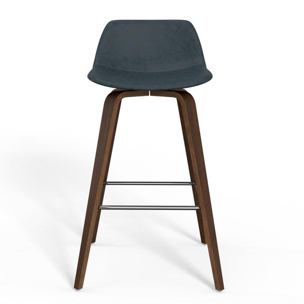 Simpli Home Bentwood Counter Height Stool (Set Of 2) In Distressed Blue