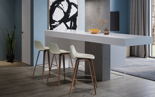 Simpli Home Bentwood Counter Height Stool (Set Of 2) In Walnut Leg Color