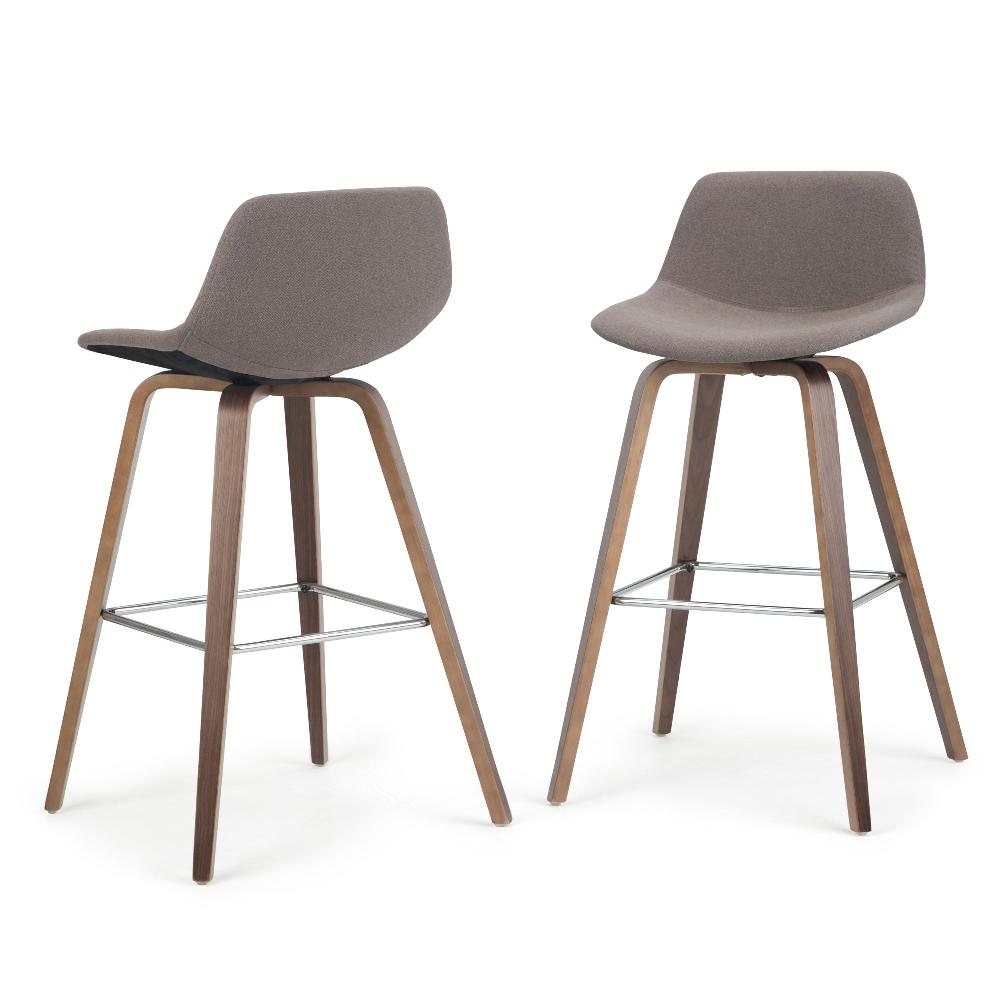 simpli home Bentwood Counter Height Stool (Set of 2) in Woven Fabric