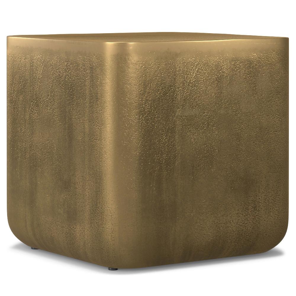 simpli home Cast Aluminum Side Table in Antique Brass