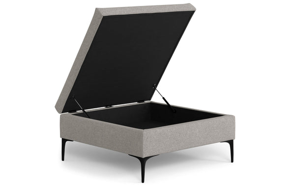 Simpli Home Coffee Table Storage Ottoman With Lift Up Lid In Linen