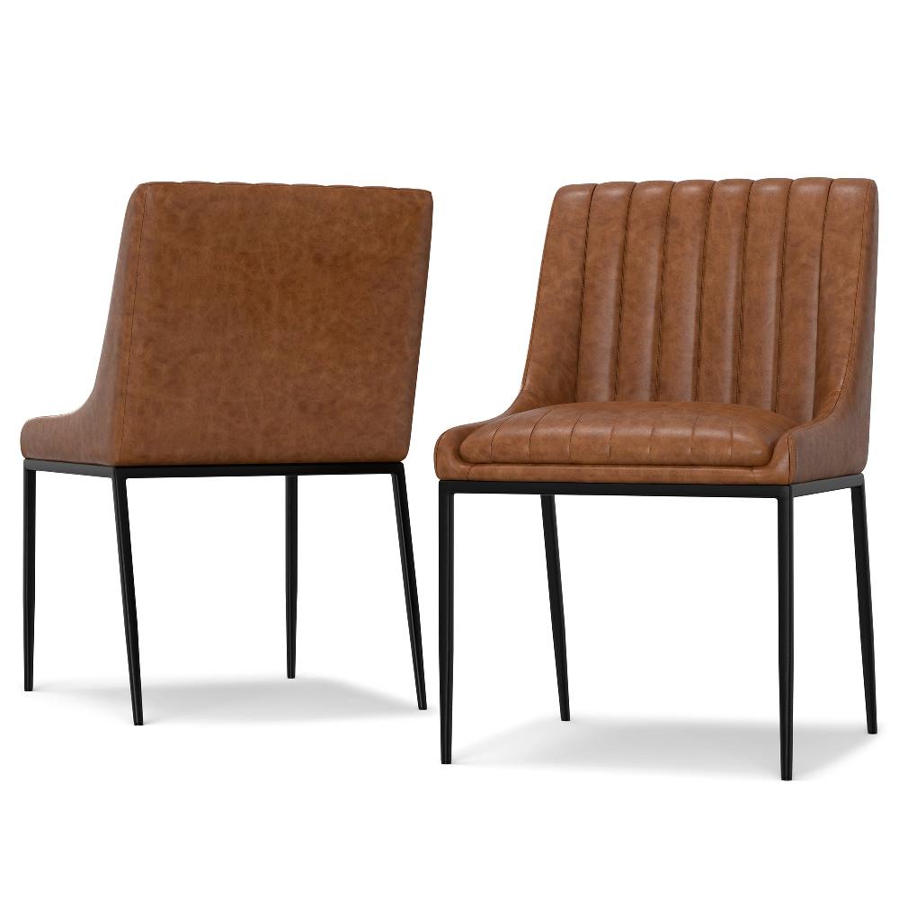simpli home Dining Chair (Set of 2) in Distressed Vegan Leather