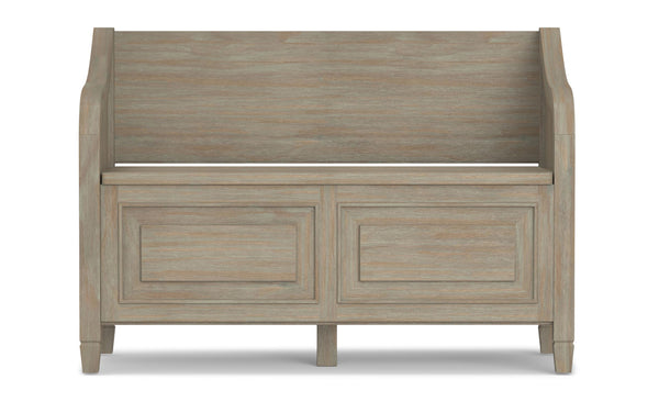 Simpli Home Entryway Storage Bench In Distressed Grey