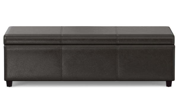 Simpli Home Extra Large Storage Ottoman In Vegan Leather